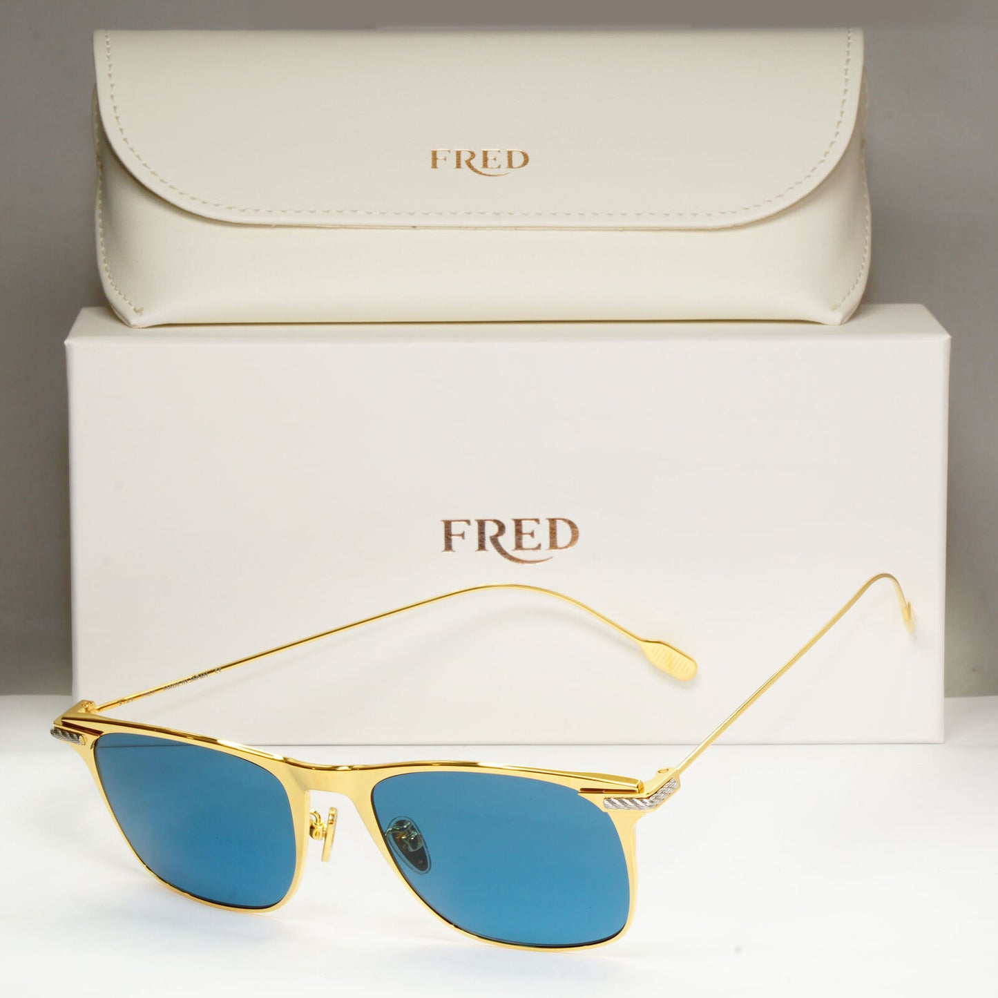 Fred Sunglasses FG40009U Titanium Gold Blue Silver Japan Metal 30V Force 10