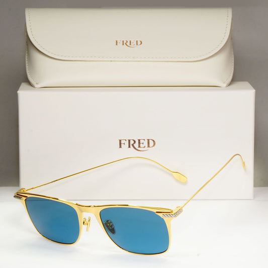 Fred Sunglasses FG40009U Titanium Gold Blue Silver Japan Metal 30V Force 10