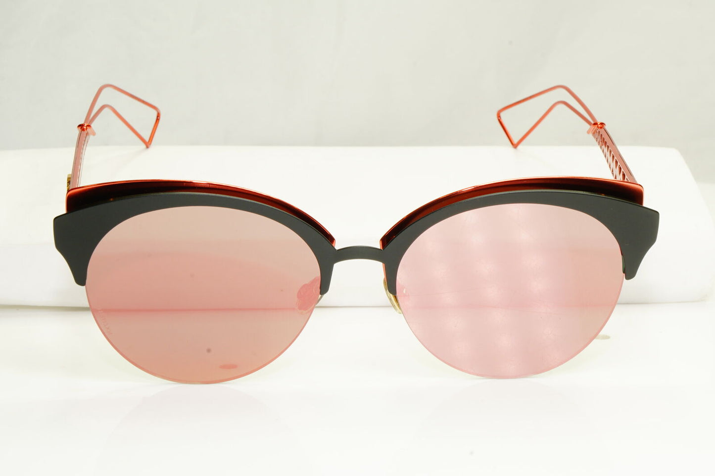 Authentic Dior Womens Mirror Sunglasses Coral Pink Black Diorama Club EYMAP