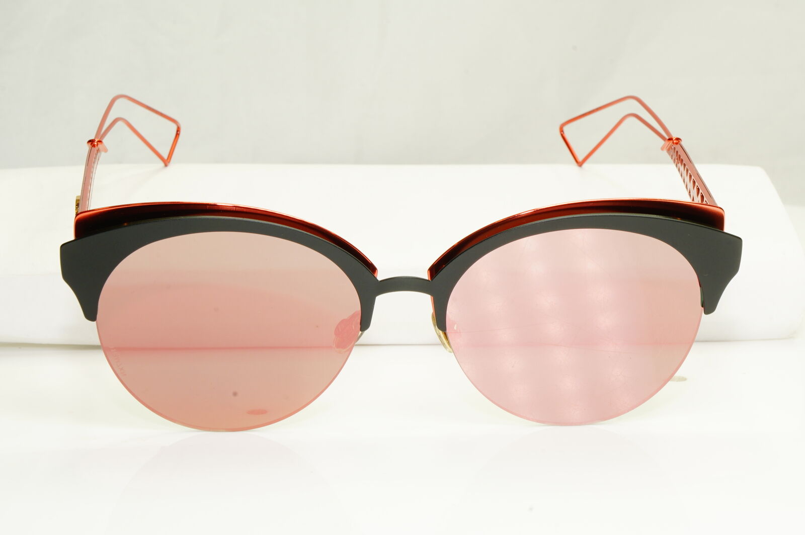 Authentic Dior Womens Mirror Sunglasses Coral Pink Black Diorama Club EYMAP