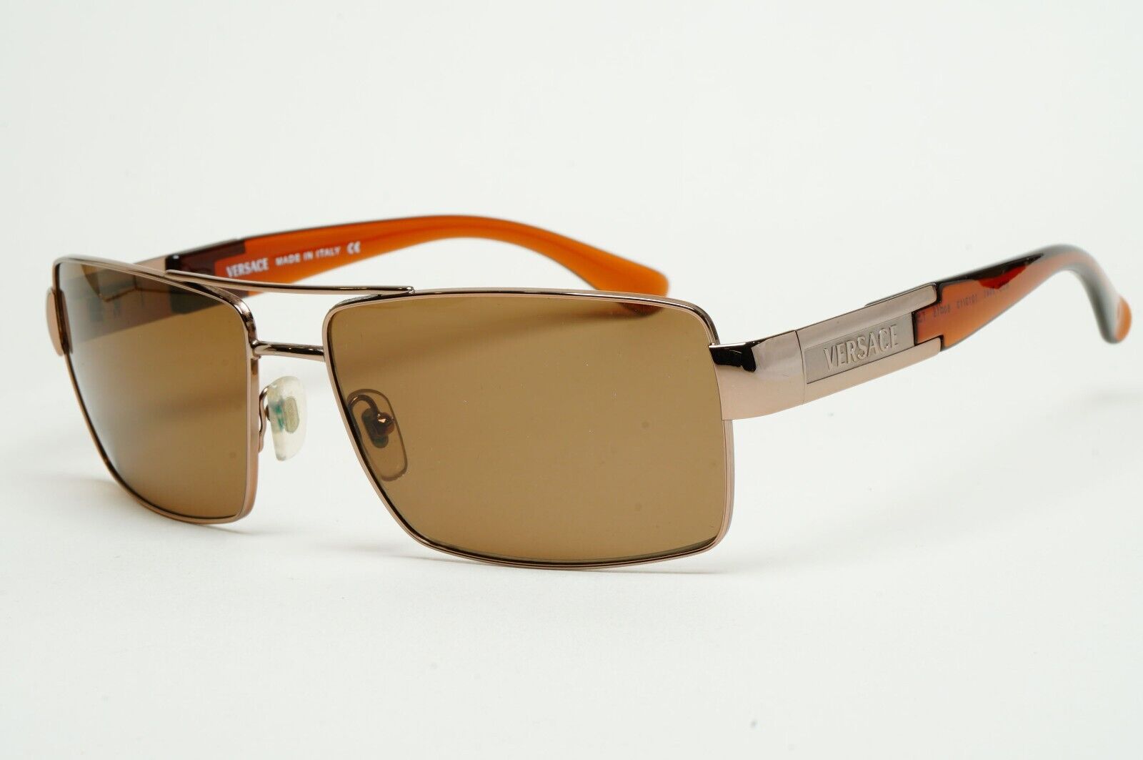 Versace Sunglasses 2005 Vintage Brown Square Navigator MOD 2041 1013/13 050225