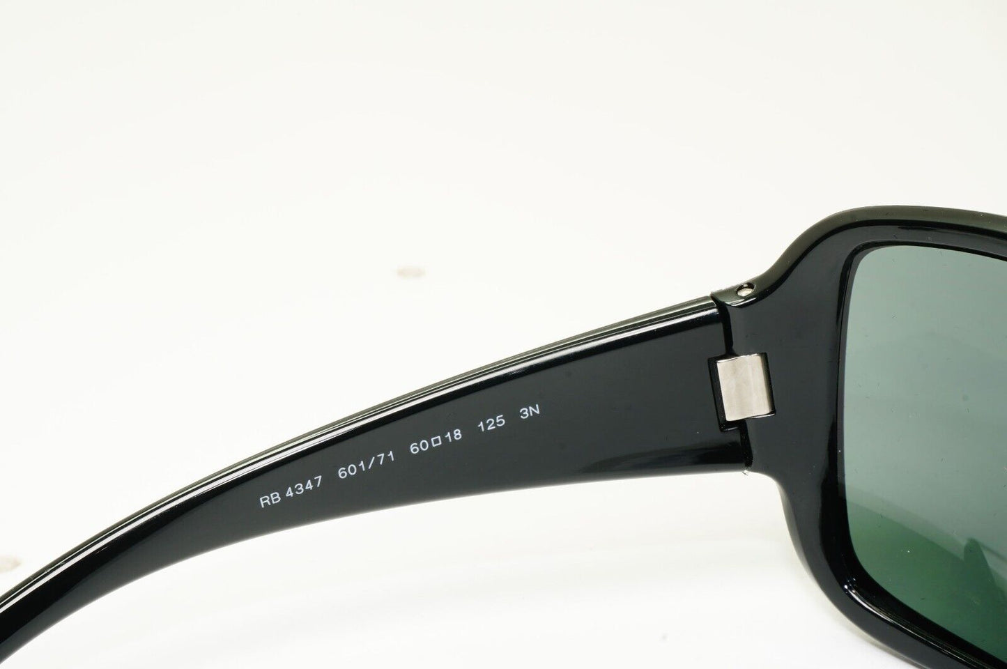 Ray-Ban Sunglasses Square Oversized Black Dark Green Powderhorn RB 4347 601/71