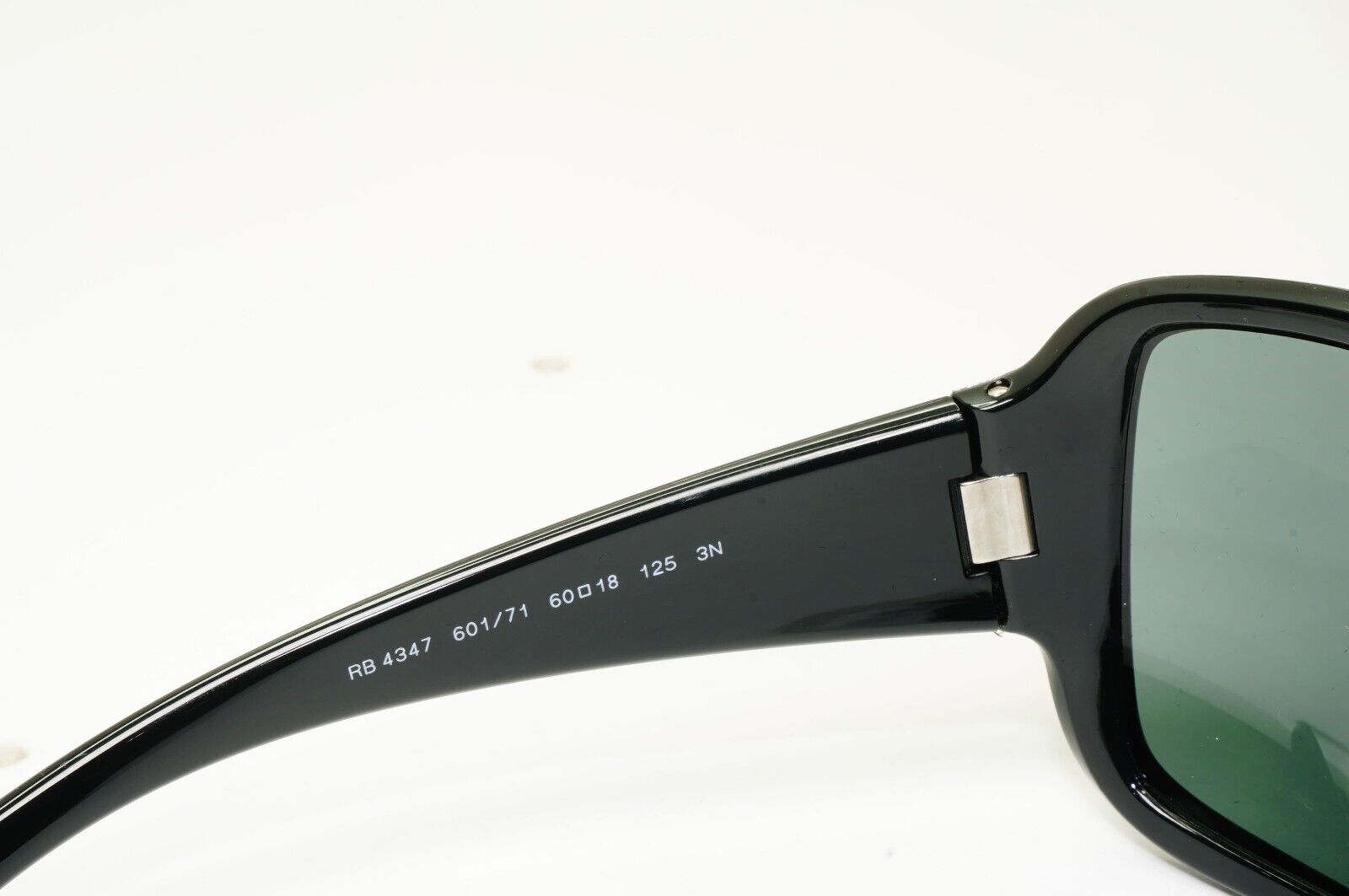 Ray-Ban Sunglasses Square Oversized Black Dark Green Powderhorn RB 4347 601/71