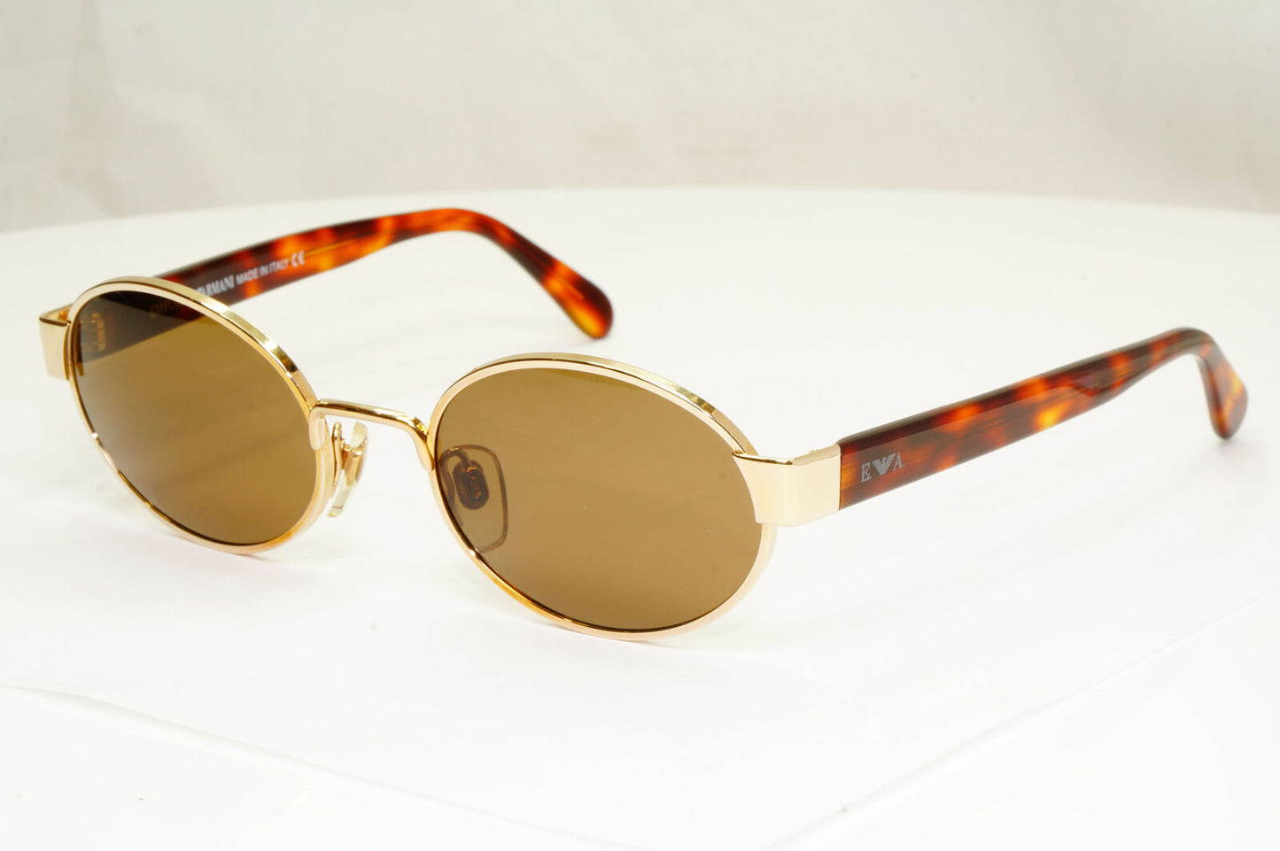 Emporio Armani 1997 Vintage Sunglasses Mens Womens Oval Gold Eagle 081-S 743