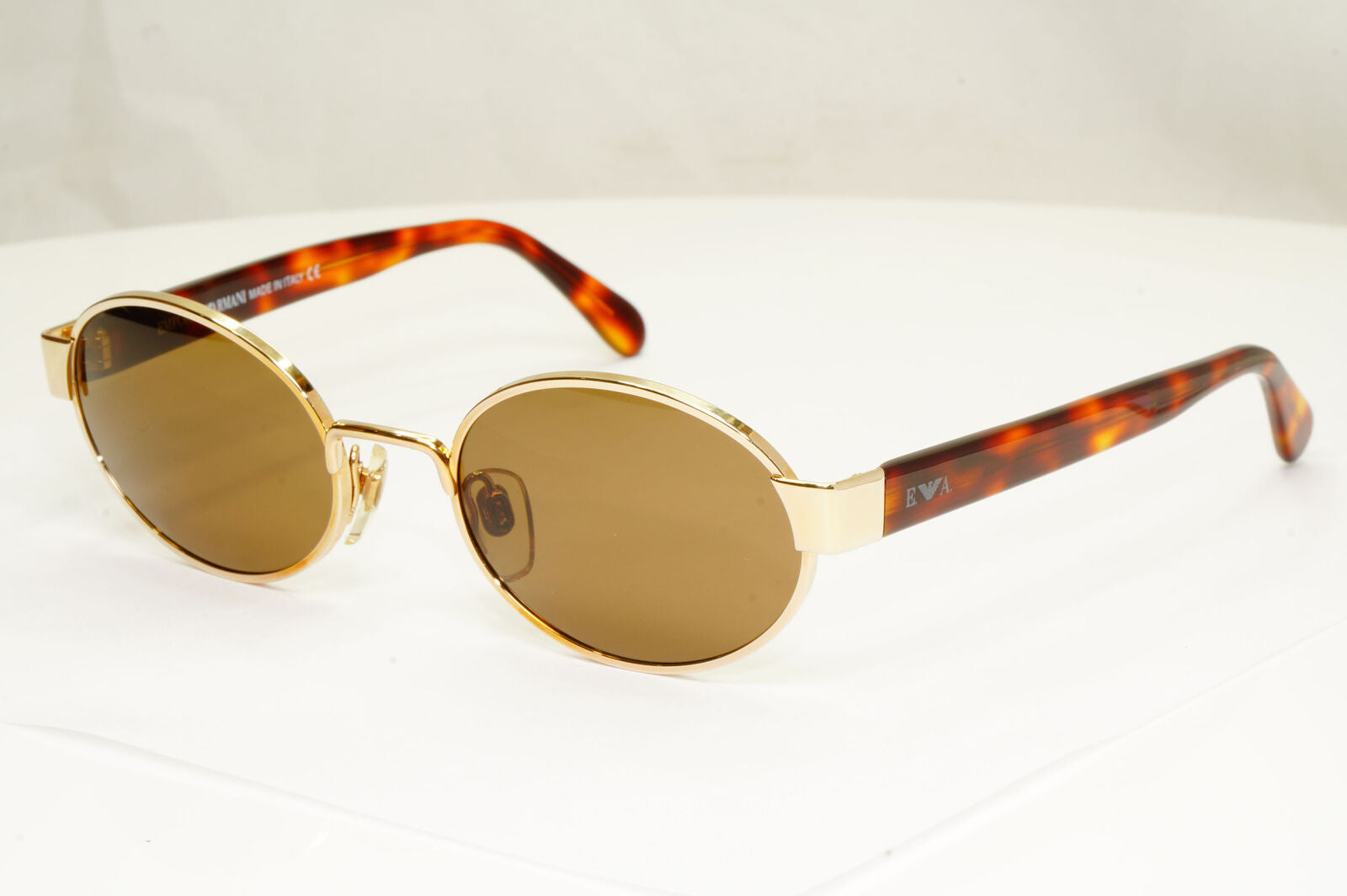 Emporio Armani 1997 Vintage Sunglasses Mens Womens Oval Gold Eagle 081-S 743