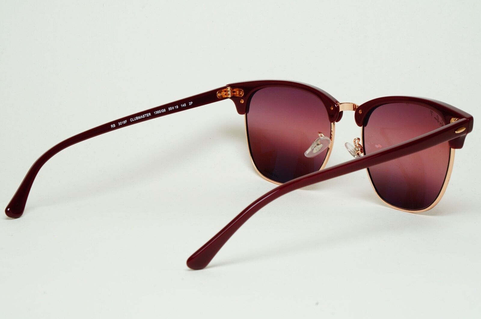 Ray-Ban Sunglasses Clubmaster Chromance Polarized Red Bordeaux RB 3016F 1365/G9