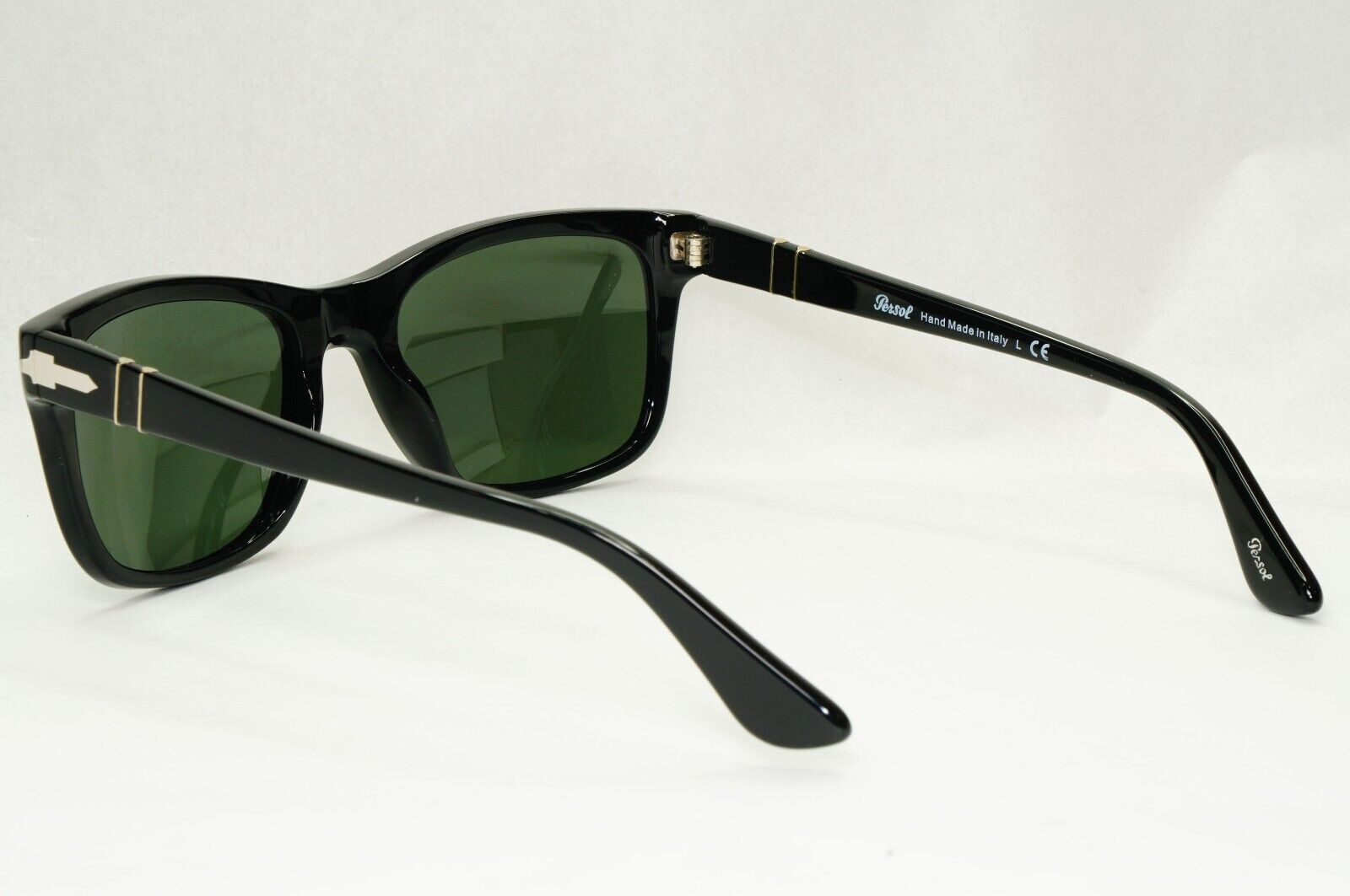 Persol Sunglasses 2015 Black Glossy Square Green Grey 3135-S 95/31 52mm