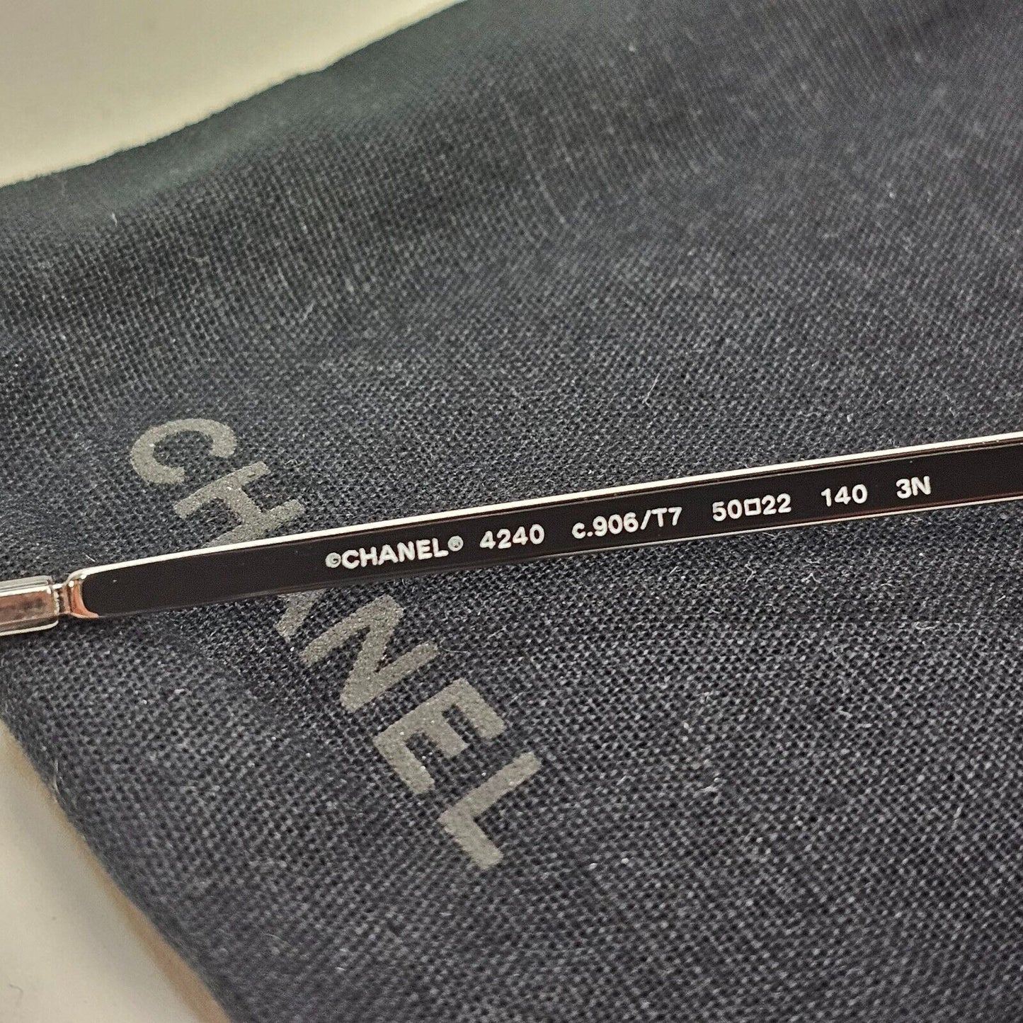 Chanel Sunglasses Square Silver Mirror Transparent Frame 4240 c.906/T7 50mm