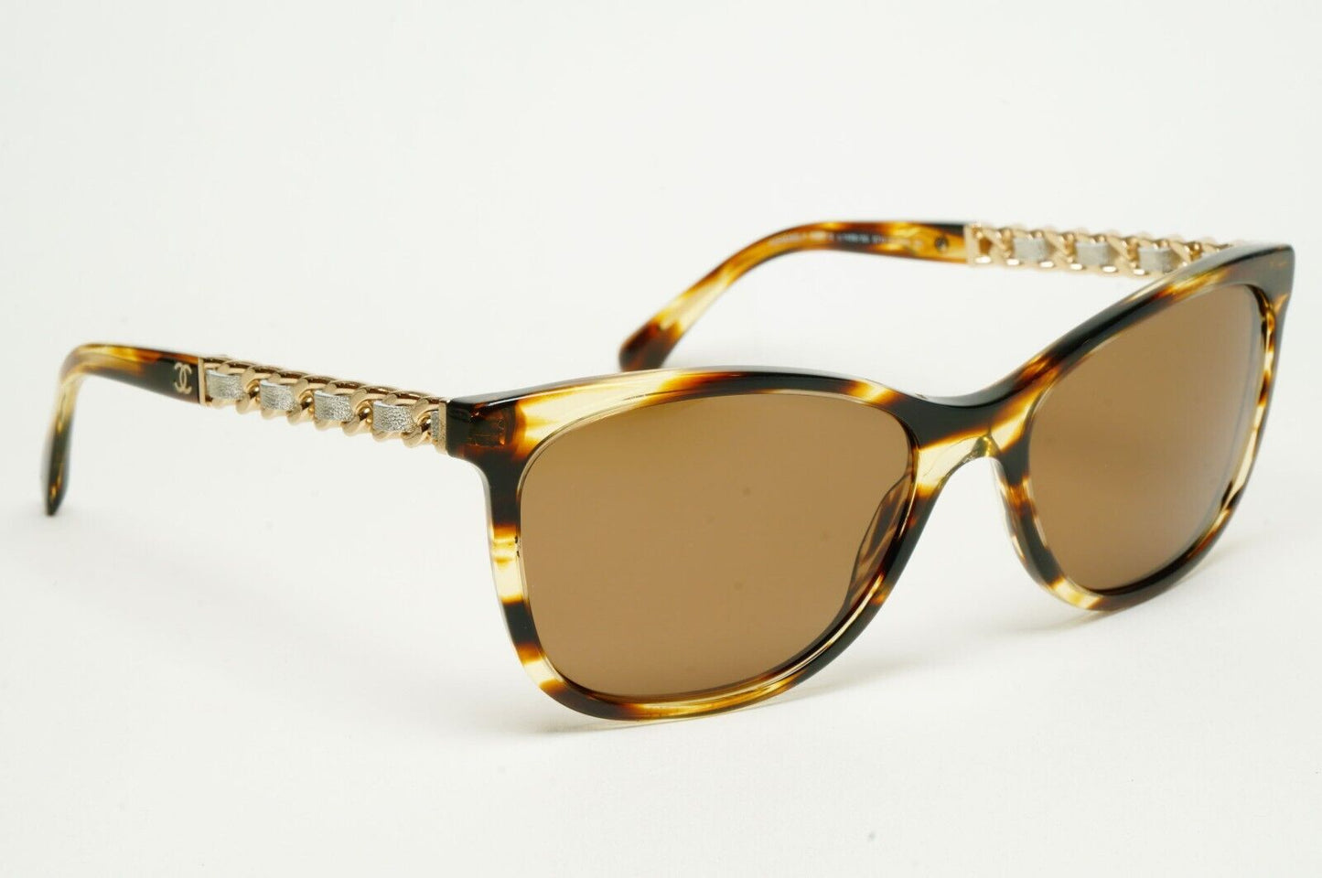 Chanel Sunglasses Leather Chain Gold Brown Tortoise 5260-Q c.1498/S5 57mm 261124