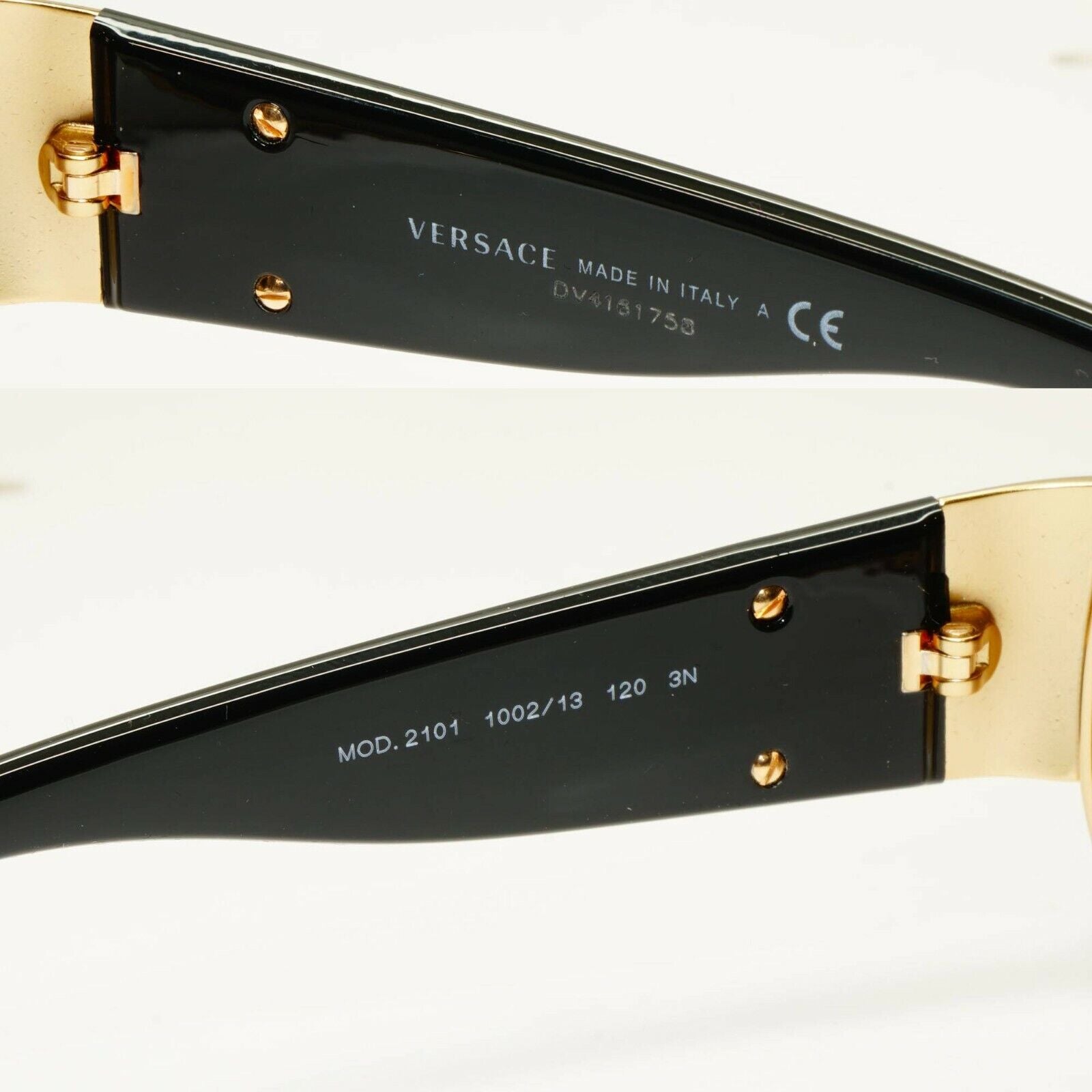 Authentic Versace Mens Womens Gold Shield Visor Medusa Sunglasses 2101 1002/13