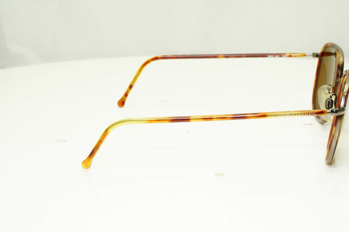 Giorgio Armani 1997 Vintage Sunglasses Brown Tortoise Square Glass Lens 649 943