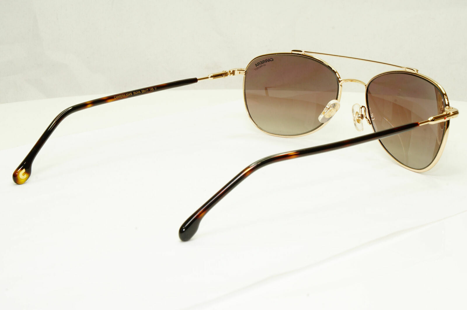 Carrera Gold Sunglasses Pilot Brown Gradient Fade Mens Metal 224 06JHA 58mm