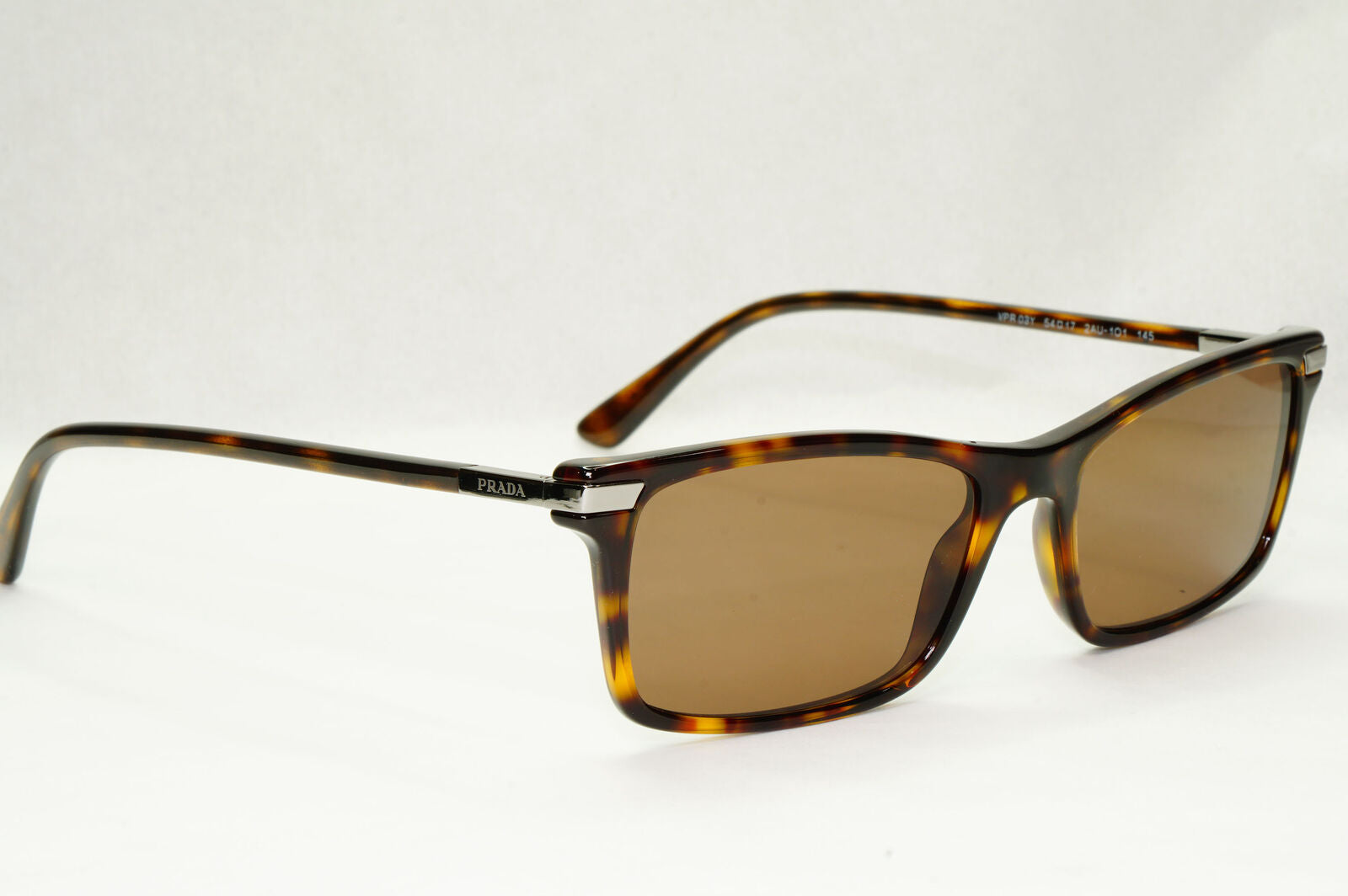 Prada Sunglasses Brown Havana Rectangle Tortoise PR03YV VPR 03Y 2AU-1O1 54mm