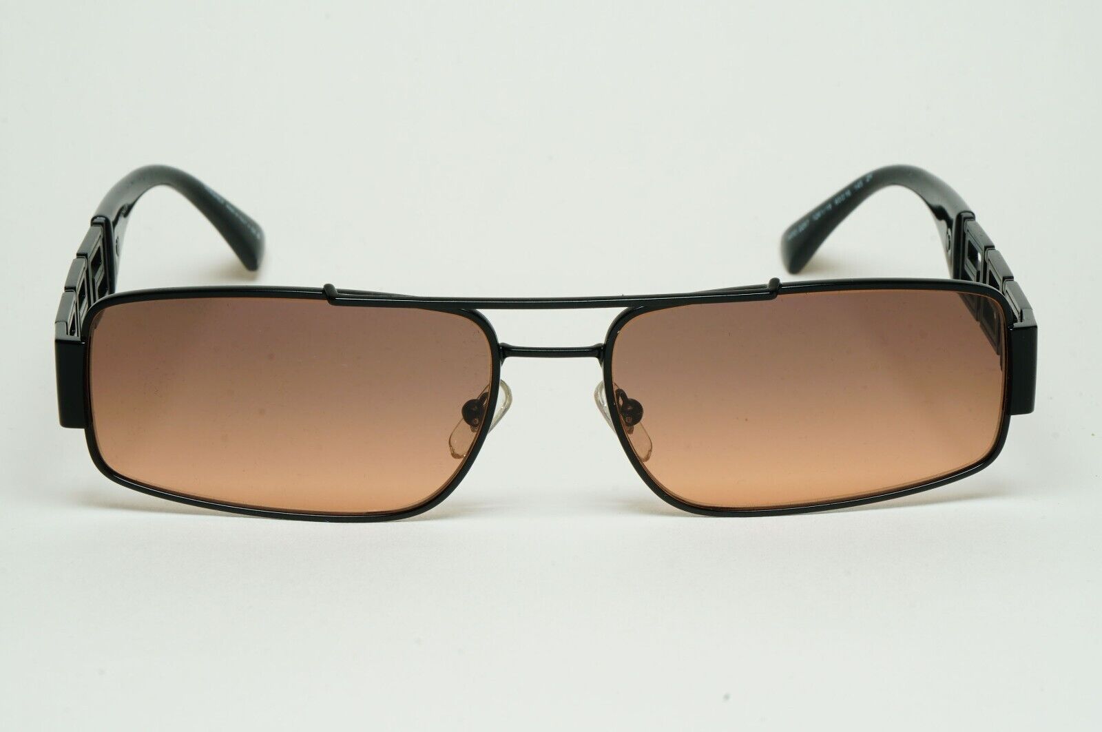 Versace Sunglasses Black Meander Brown Gradient Rectangle Metal MOD 2257 1261/18