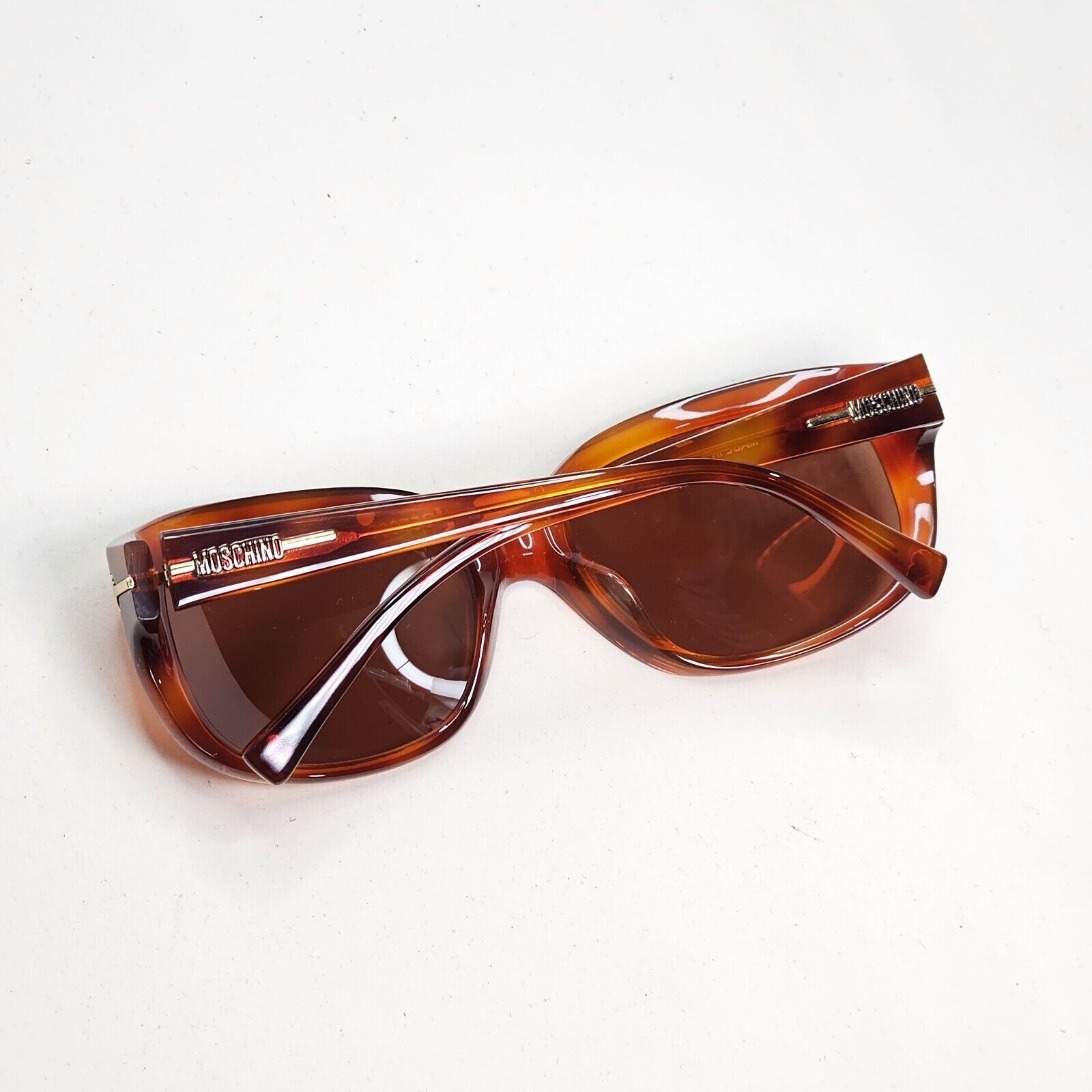 Moschino Sunglasses 2005 Vintage Brown Tortoise Gold Arrows MO570 03 101124