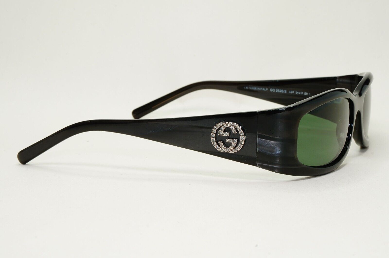 Gucci Sunglasses 1999 Vintage Grey Green Rectangle Crystal GG 2526/S AD7 051124