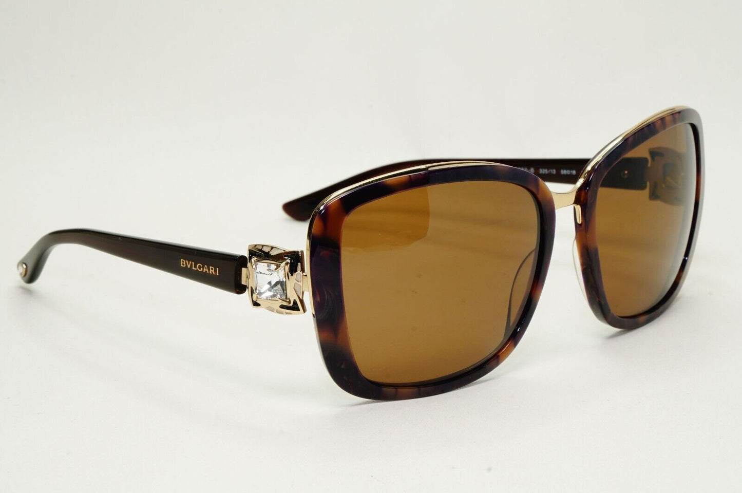 Bvlgari Sunglasses 2011 Vintage Brown Gold Crystal Square 6060-B 325/13 041124