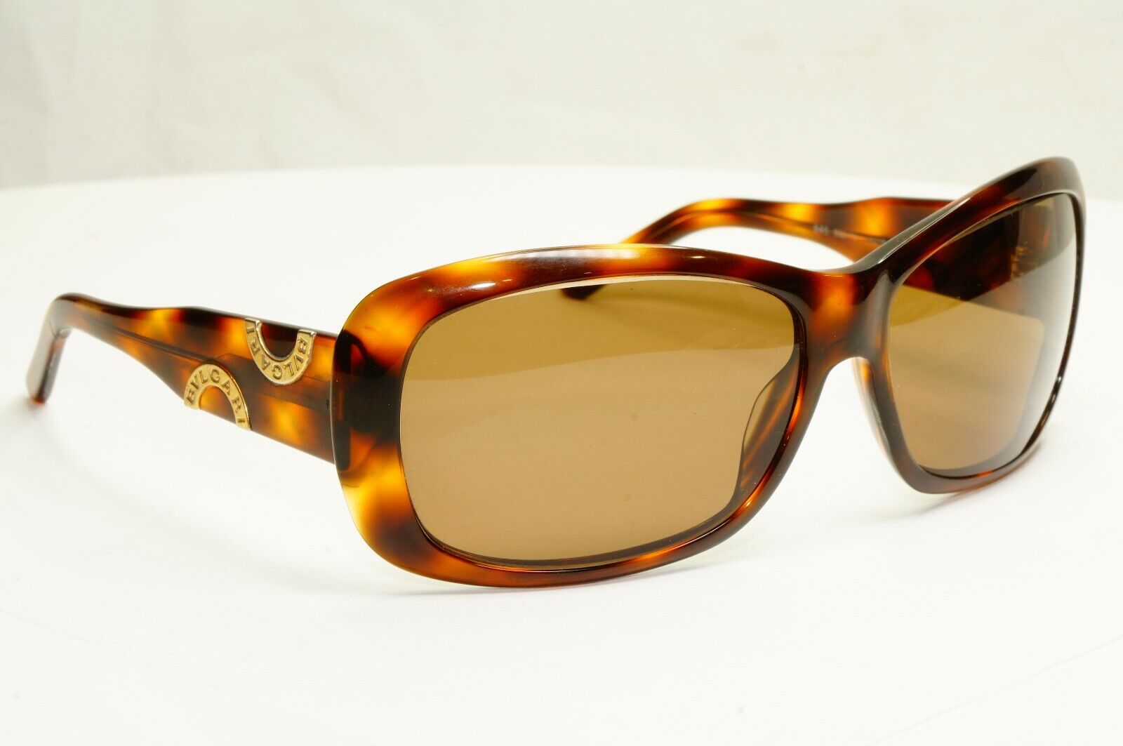 BVLGARI Sunglasses 2002 Vintage Brown Tortoise Square Gold 846 502/73 290122