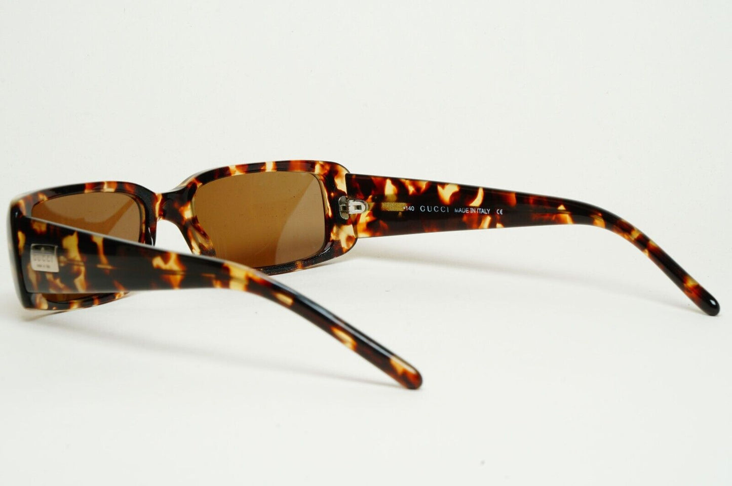 Gucci Sunglasses 1998 Vintage Brown Tortoise Rectangle GG 2450/S 4TM 52mm 120125