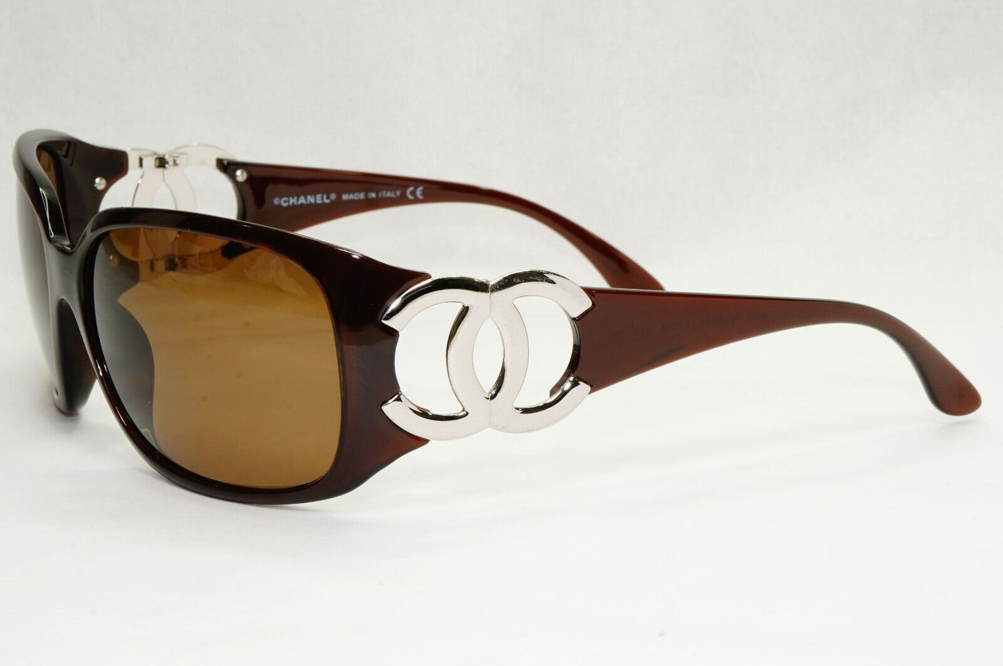 Chanel Sunglasses 2008 Vintage Brown Silver Square Large 6014 c.538/13 050124