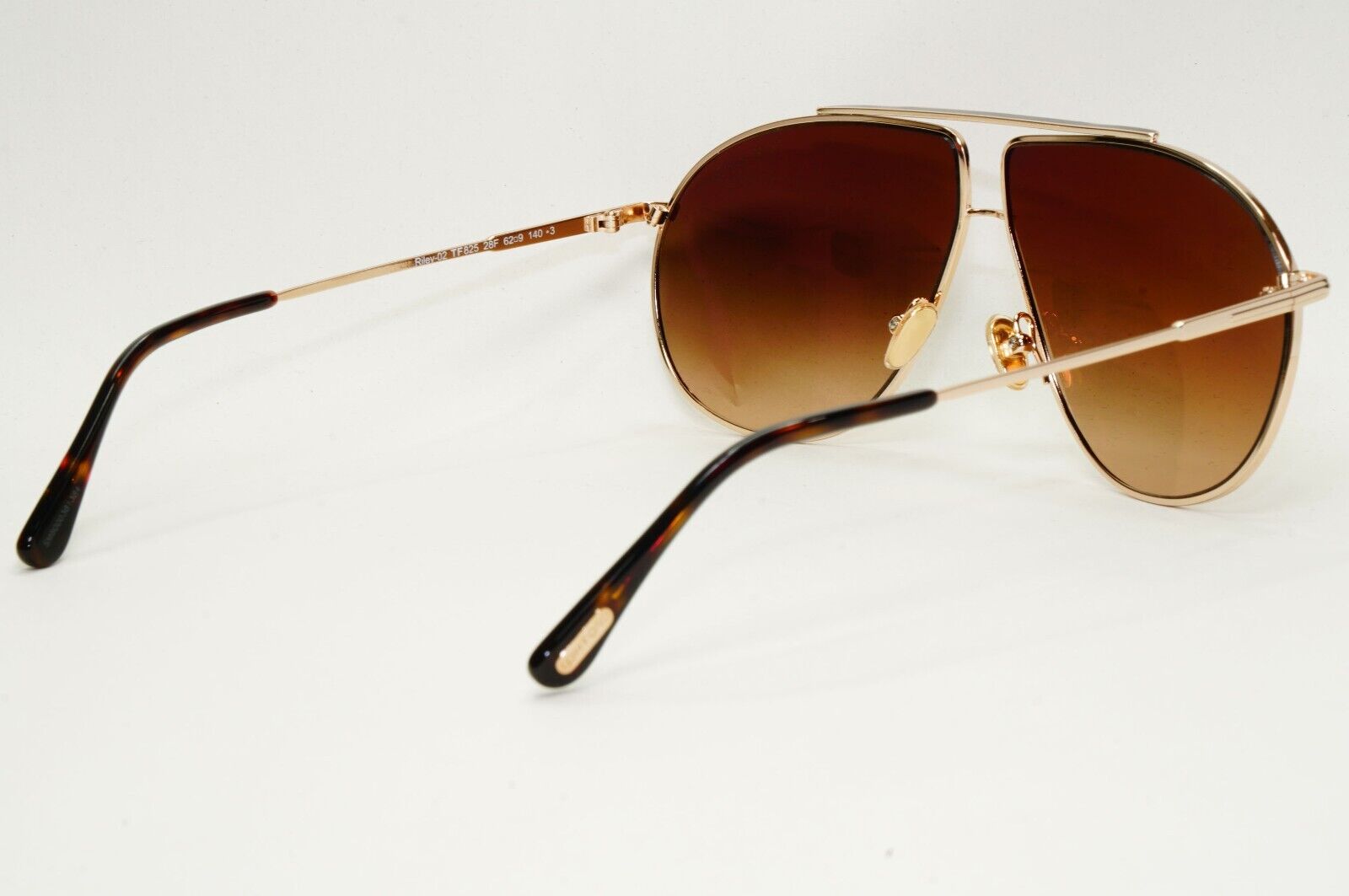 Tom Ford Sunglasses Riley-02 Gold Pilot Brown Gradient Metal FT0825 TF 825 28F