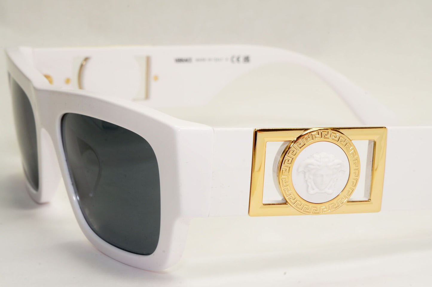 Versace Sunglasses White Gold Medusa Grey Square MOD VE 4416-U 314/87 53mm