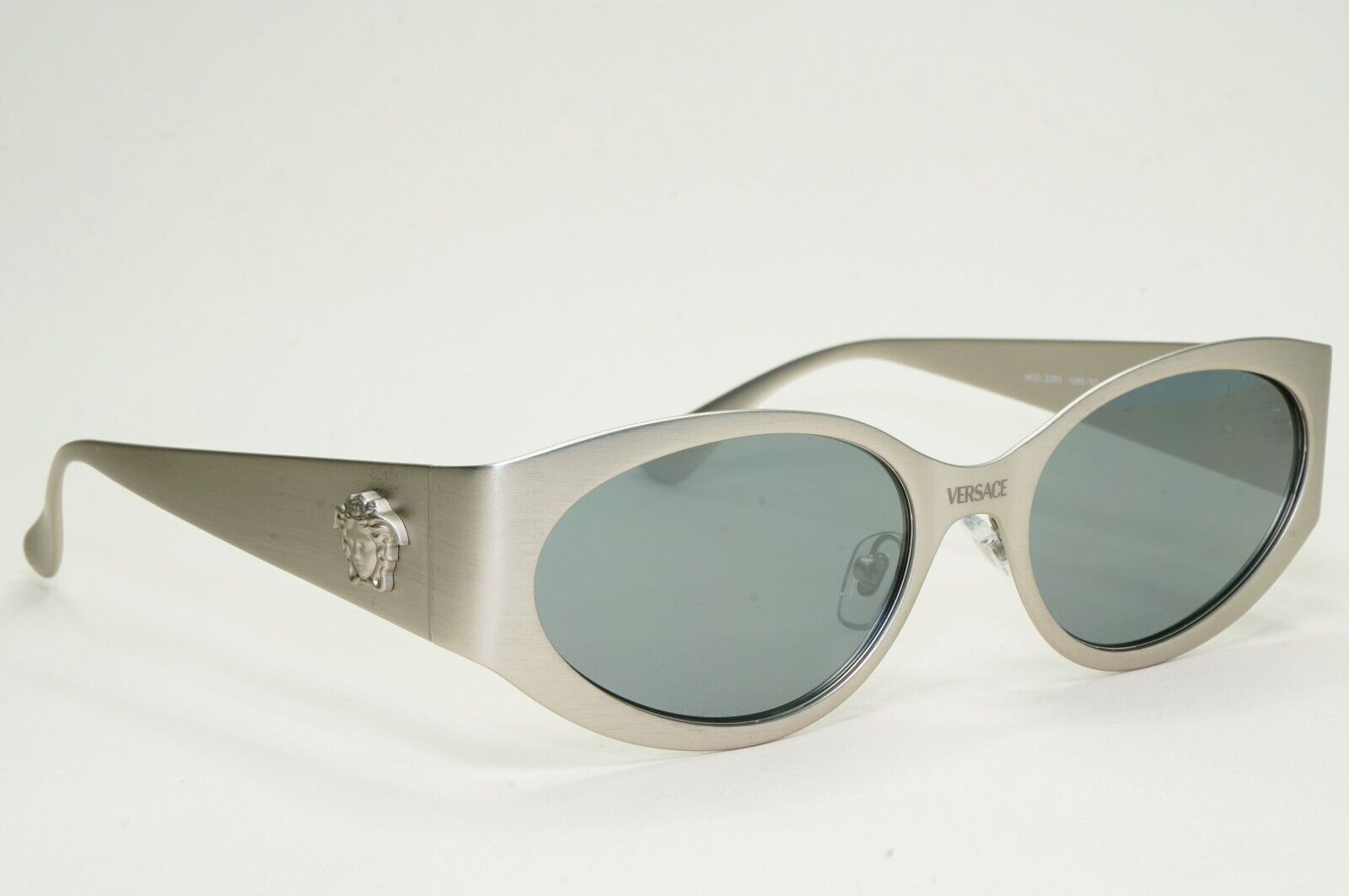 Versace Sunglasses Brushed Silver Medusa Grey Silver Mirror MOD VE 2263 1266/6G