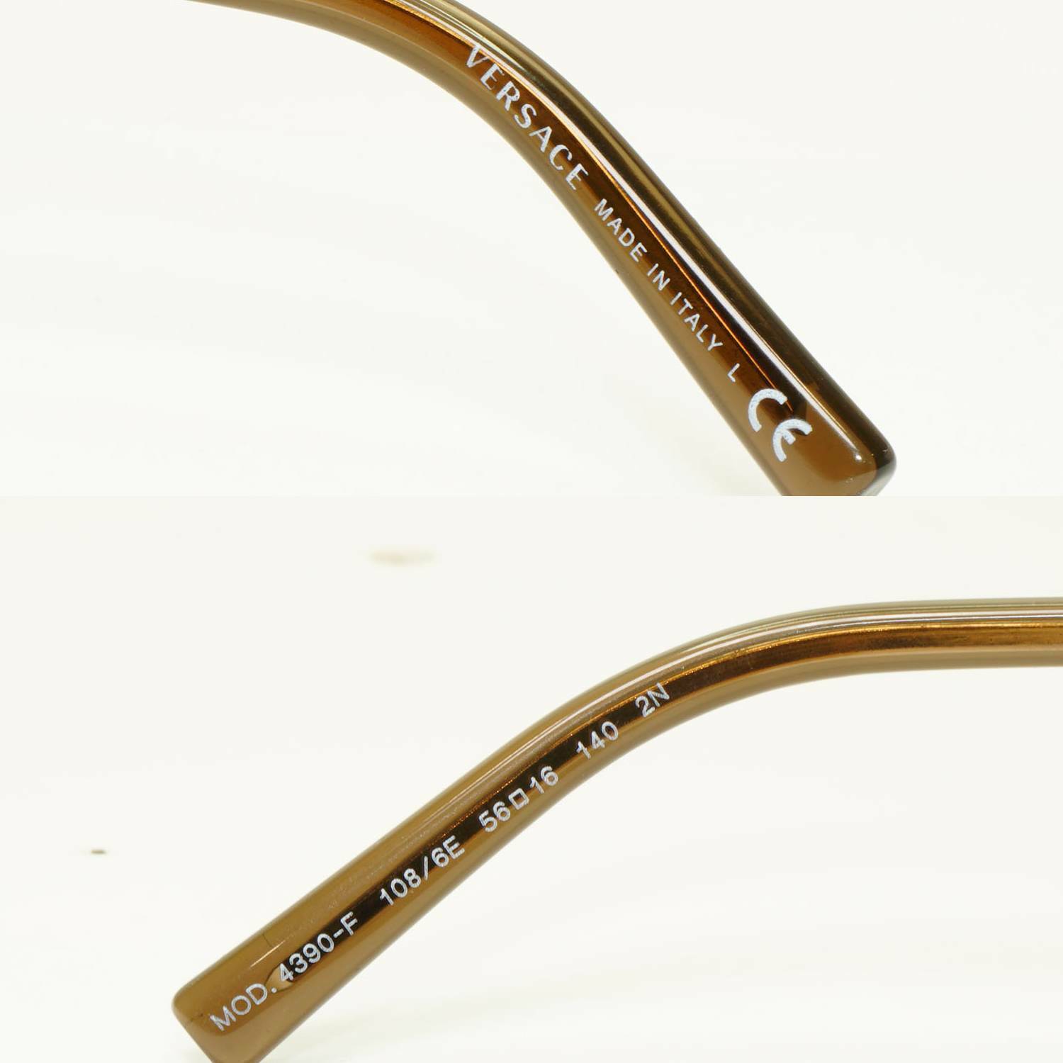 Authentic Versace Womens Square Sunglasses Brown Havana Gold 4390 F 108/6E