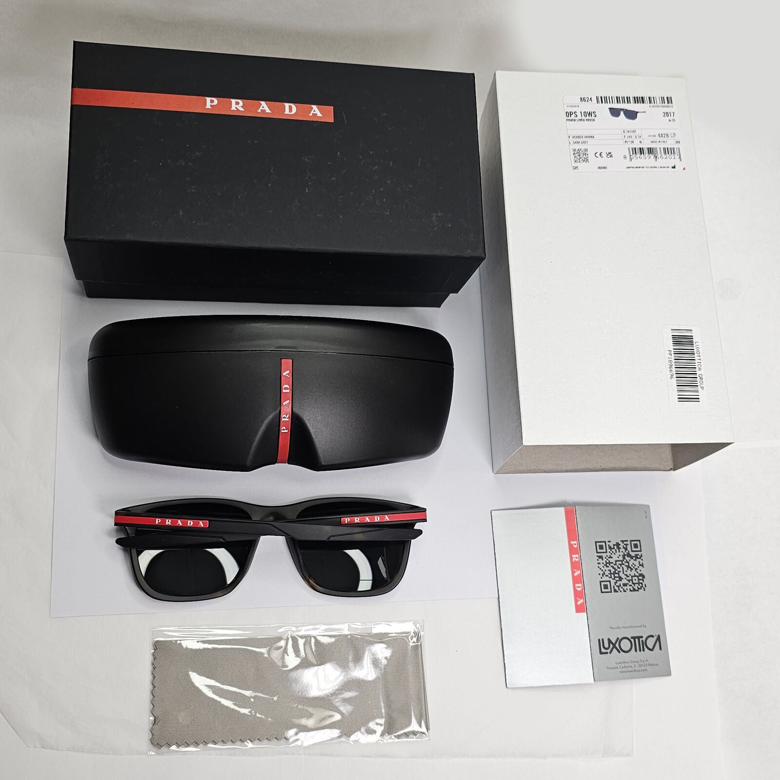 Prada Sunglasses Dark Brown Tortoiseshell Square Grey PS10WS SPS 10W 581-06F