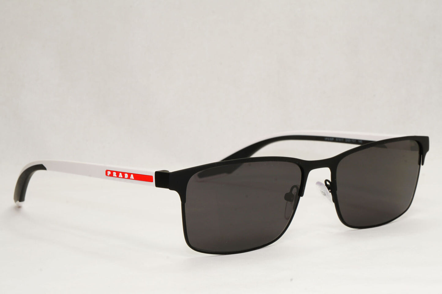 Prada Sunglasses Black White Red Linea Rossa Square PS50PV VPS 50P DG0-1O1 57mm