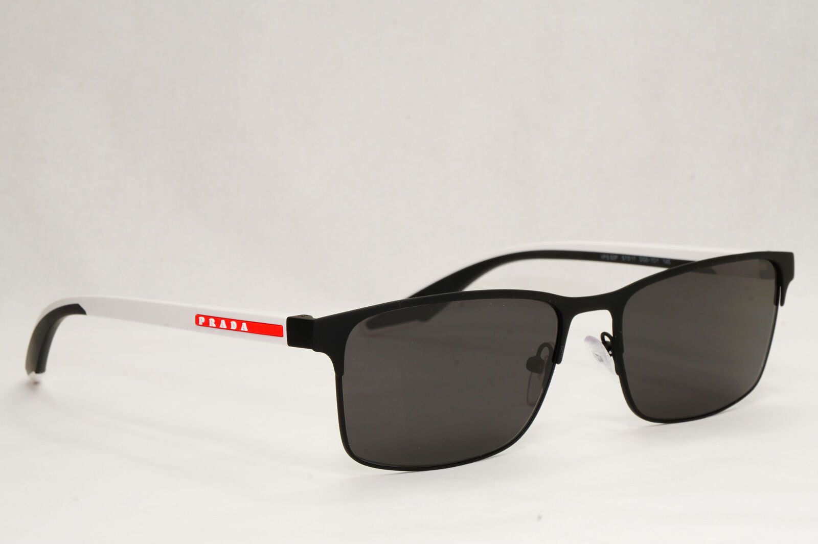 Prada Sunglasses Black White Red Linea Rossa Square PS50PV VPS 50P DG0-1O1 57mm