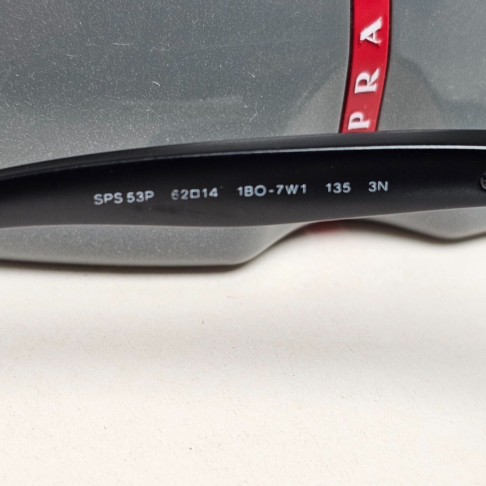 Prada Sunglasses Black Pilot Red Stripe PS53PS SPS 53P 1BO-7W1 62mm 110225