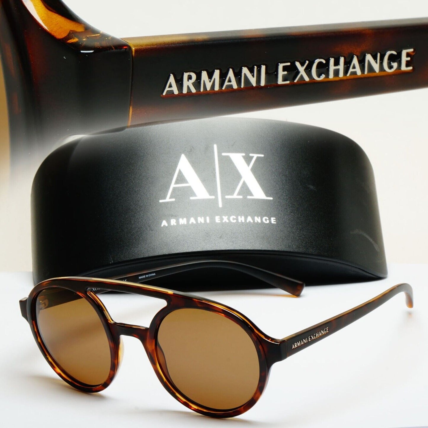 Armani Exchange Sunglasses 2015 Round Unisex Brown AX 4060 8213/73 221124