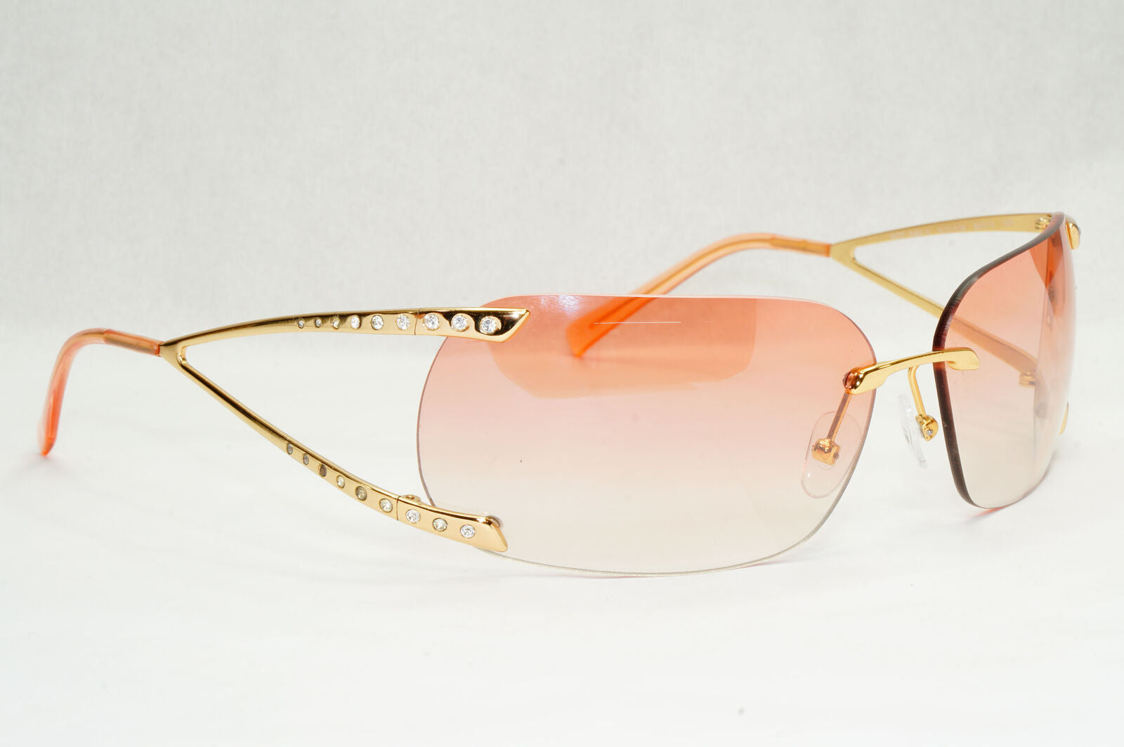Versace Sunglasses 2004 Vintage Rimless Gold Medusa Crystal N86-H N30/536 270124