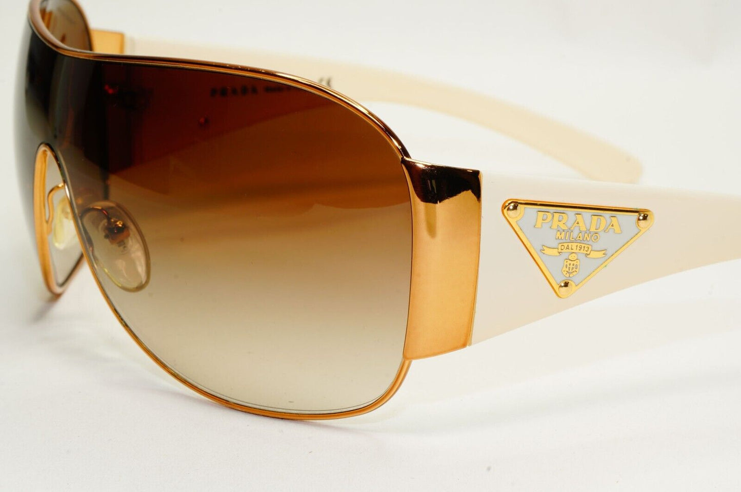Prada Sunglasses 2010 Triangle Shield Gold Brown PR57LS SPR 57L ZVA-6S1 120824