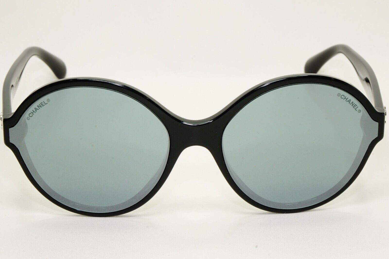 Chanel Sunglasses Black Grey Mirrored Silver Round 5387-A c.501/6G 58mm