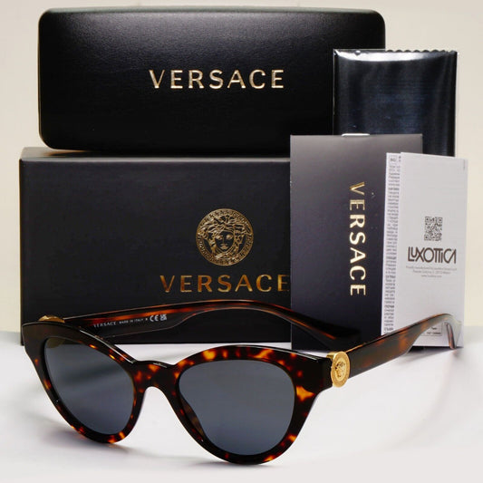 Versace Sunglasses Tortoise Havana Brown Grey Cat Eye MOD VE 4435 108/87 52mm