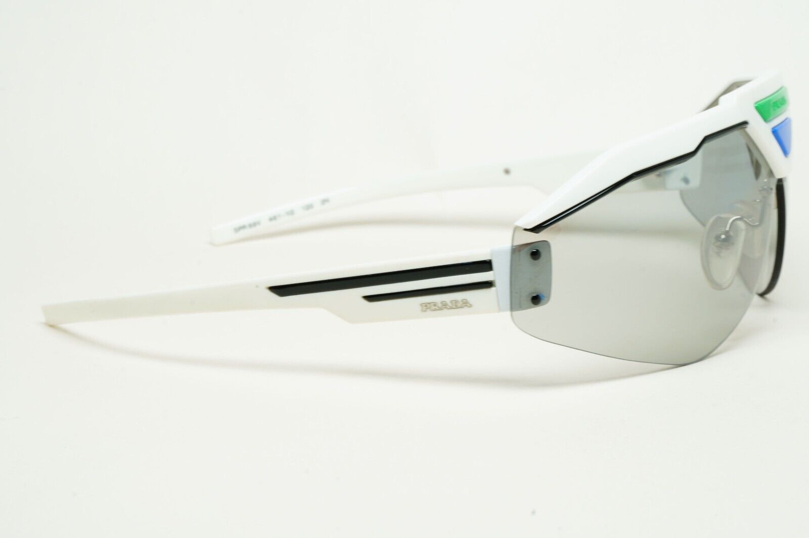 Prada Sunglasses Triangle White Shield Catwalk PR69VS SPR 69V 461-1I2 231124