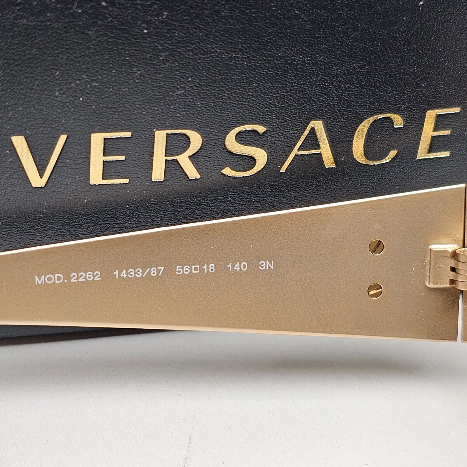 Versace Sunglasses Black Gold Medusa Square Metal MOD VE 2262 1433/87 56mm