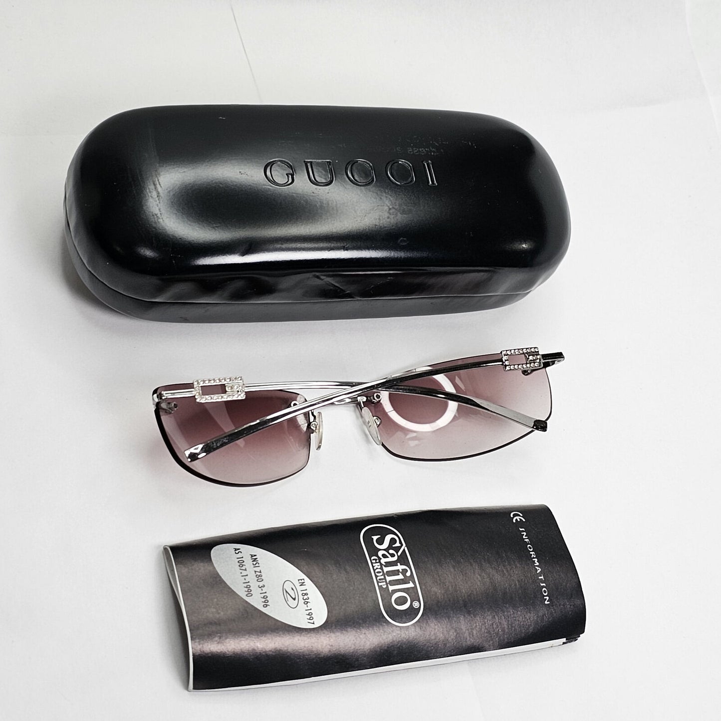 Gucci Sunglasses 1997 Vintage Rimless Silver Brown GG 1784/S 6LB1N 070224
