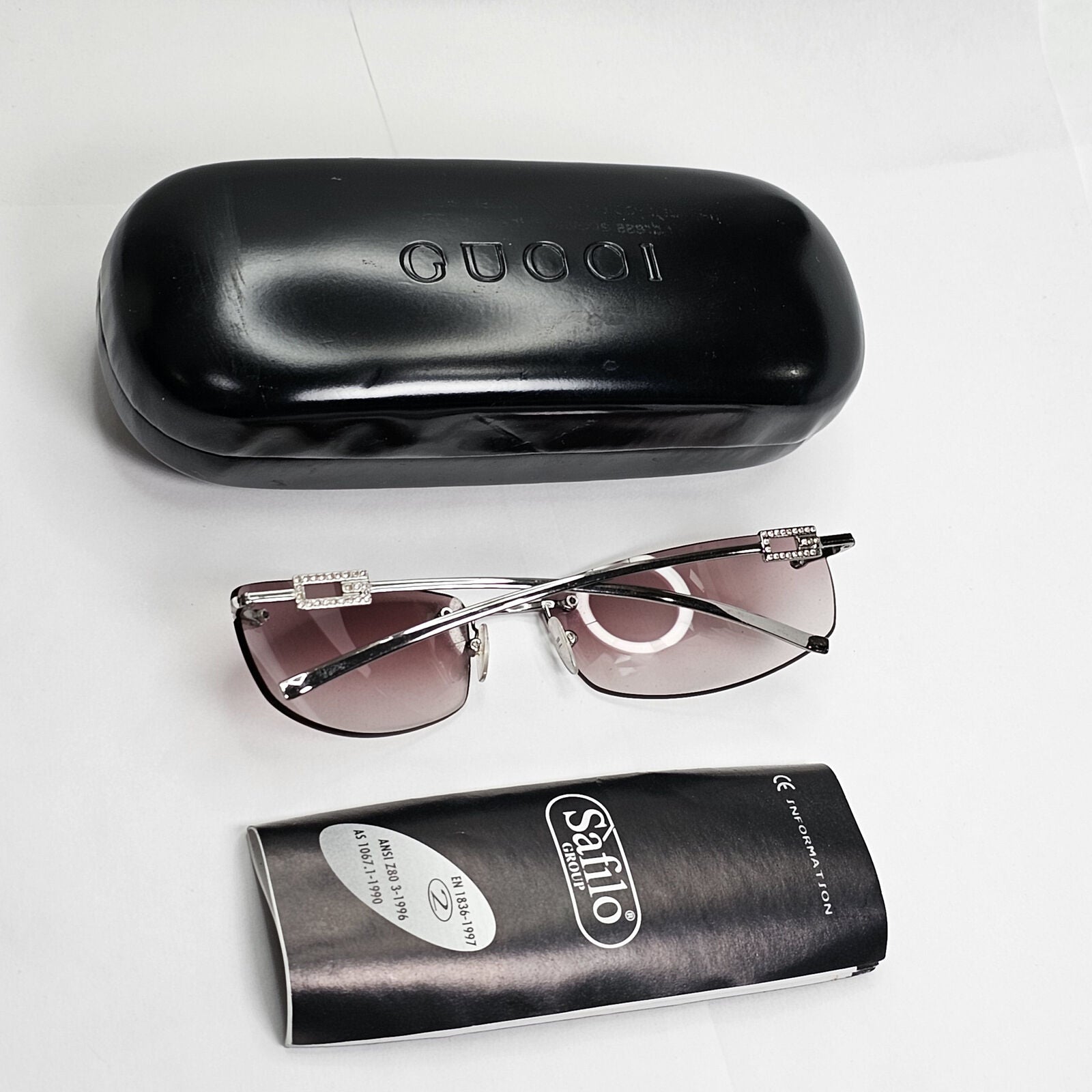 Gucci Sunglasses 1997 Vintage Rimless Silver Brown GG 1784/S 6LB1N 070224