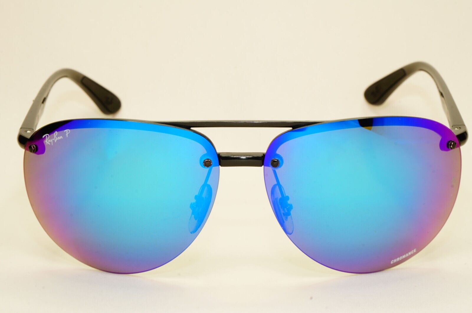 Ray-Ban Sunglasses Chromance Blue Mirror Polarised Pilot Wrap RB 4293-CH 601/A1