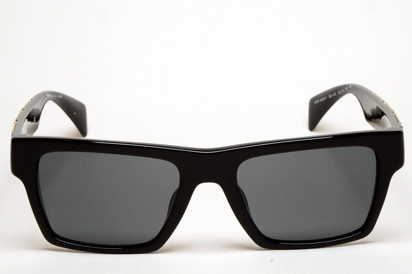 Versace Sunglasses Black Gold Meander Square Grey MOD VE 4445-F GB1/87 54mm