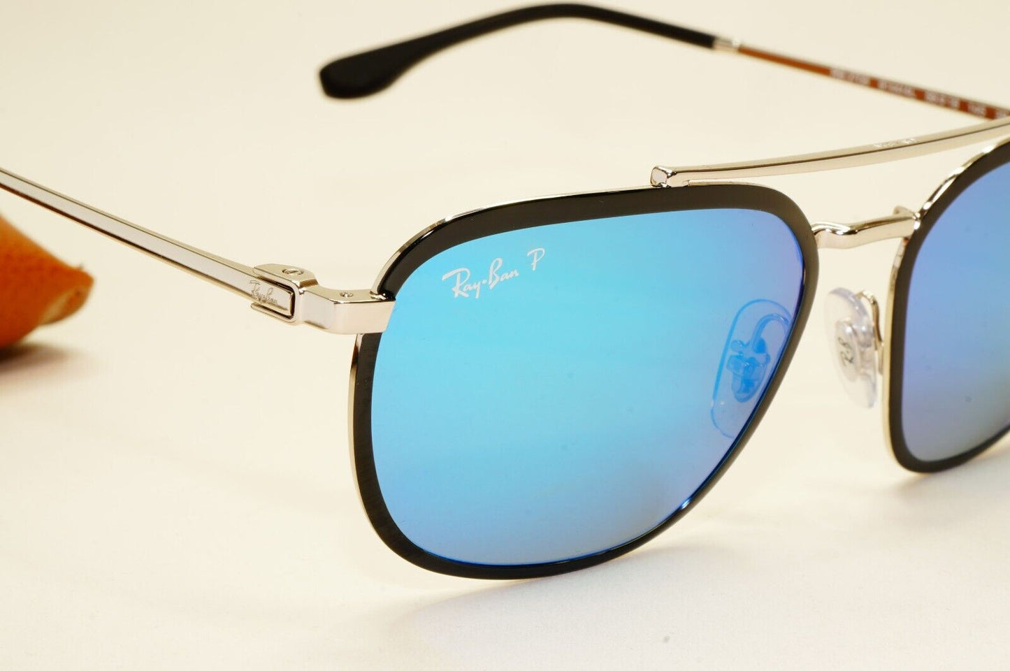 Ray-Ban Sunglasses Chromance Polarised Mirror Black Blue Silver RB 3708 9144/4L