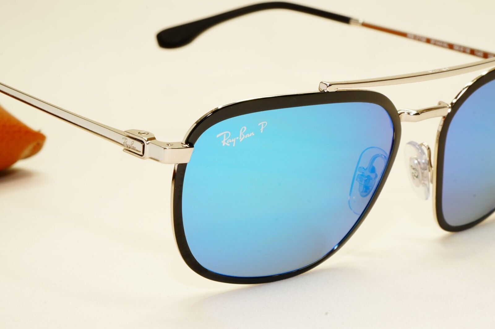 Ray-Ban Sunglasses Chromance Polarised Mirror Black Blue Silver RB 3708 9144/4L