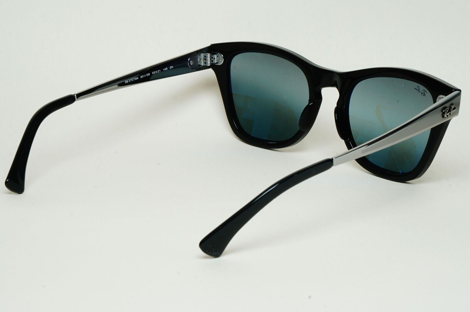 Ray-Ban Sunglasses Black Gunmetal Grey Mirrored RB 0707SM 901/G6 53mm