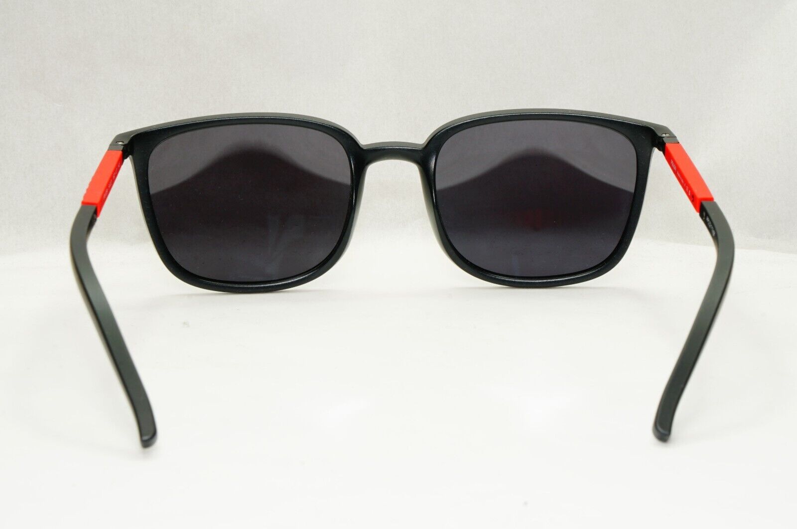 Prada Sunglasses Black Rubber Square Red Stripe PS05NV VPS 05N 1BO-1O1 54mm