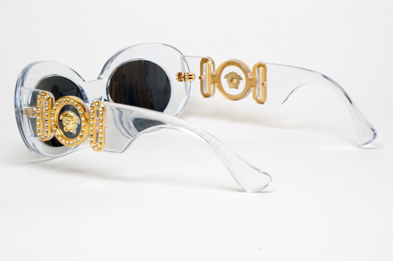 Versace Sunglasses Crystal Transparent Black Gold Medusa MOD VE 4426BU 148/1W