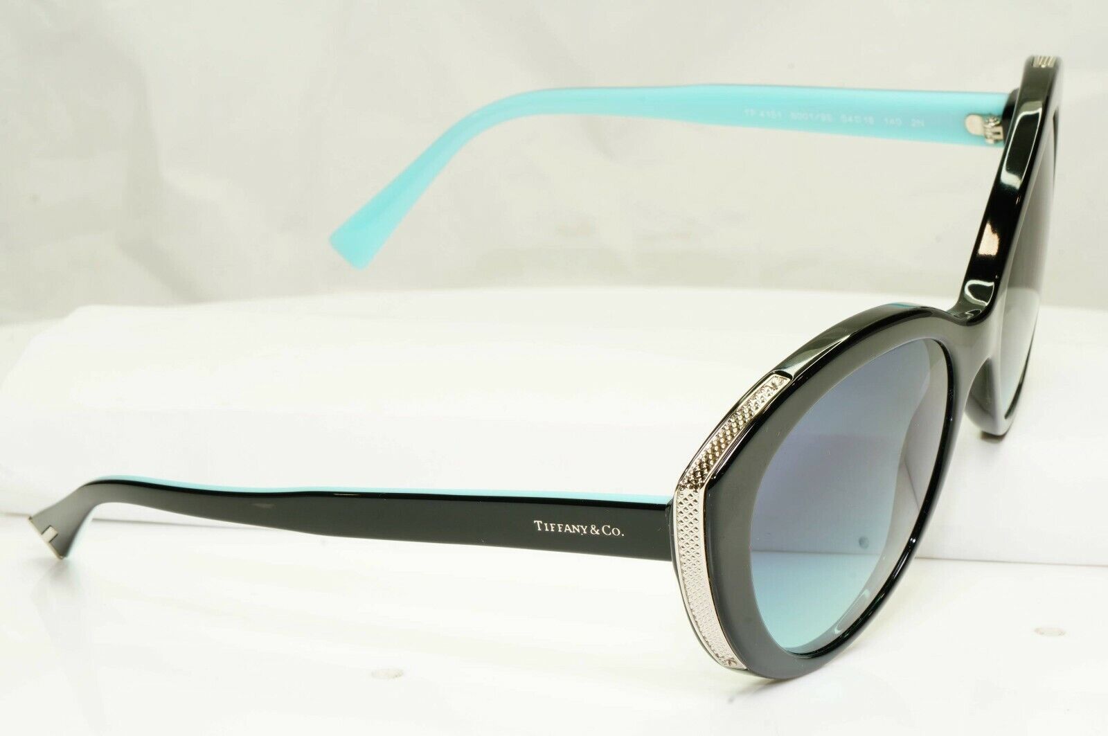 Tiffany & Co Blue Black Gradient Sunglasses Silver Diamond Point TF 4151 8001/9S