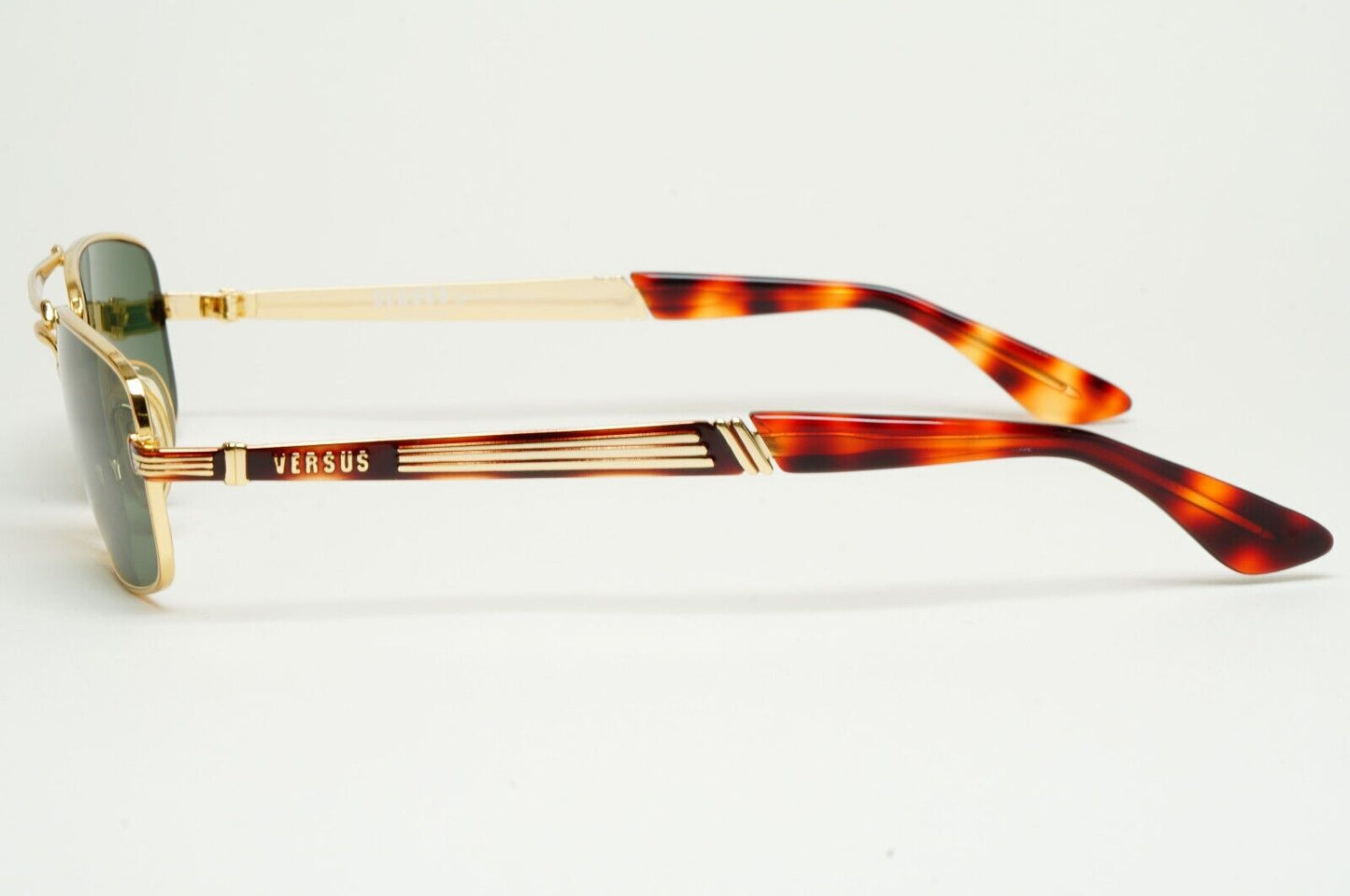 Versus Sunglasses 1996 by Gianni Versace Vintage Rectangle Green MOD F06 COL 32M